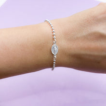 Cargar imagen en el visor de la galería, Pulsera Plata Dije Virgen Milagrosa
