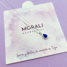 Cargar imagen en el visor de la galería, Dije Plata Circón Gota Azul
