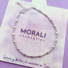Cargar imagen en el visor de la galería, Pulsera Plata Balines Grano Arroz
