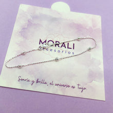 Cargar imagen en el visor de la galería, Pulsera Plata Balines Líneas
