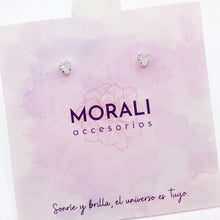 Cargar imagen en el visor de la galería, Aretes Plata Corazón Circón 5 mm
