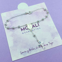Cargar imagen en el visor de la galería, Pulsera Plata Denario Virgen Milagrosa 4 mm
