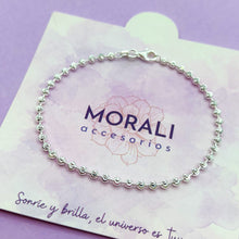 Cargar imagen en el visor de la galería, Pulsera Plata Balines Labrados Grandes
