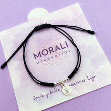 Cargar imagen en el visor de la galería, Pulsera Plata Medalla San Benito Negra
