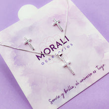 Cargar imagen en el visor de la galería, Juego Plata Cruz Microcircones
