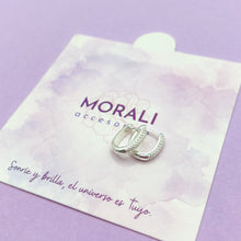 Cargar imagen en el visor de la galería, Candongas Plata Cuadro Microcircones
