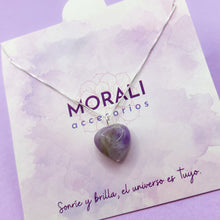 Cargar imagen en el visor de la galería, Dije Plata Corazón Amatista
