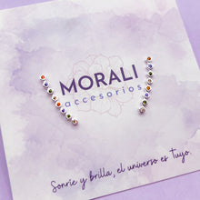 Cargar imagen en el visor de la galería, Aretes Escalador Plata Colores Pastel
