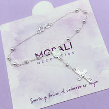 Cargar imagen en el visor de la galería, Pulsera Plata Denario San Benito 3 mm
