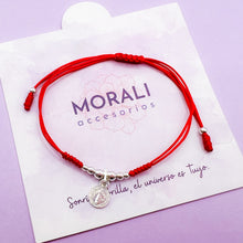 Cargar imagen en el visor de la galería, Pulsera Plata Medalla San Benito Roja

