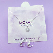 Cargar imagen en el visor de la galería, Juego Plata Corazón Cristal
