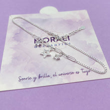 Cargar imagen en el visor de la galería, Tobillera Plata Tres Estrellas
