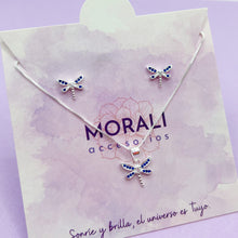 Cargar imagen en el visor de la galería, Juego Plata Libélula Azul
