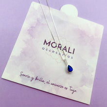 Cargar imagen en el visor de la galería, Dije Plata Circón Gota Azul
