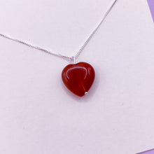 Cargar imagen en el visor de la galería, Dije Plata Corazón Ágata Naranja
