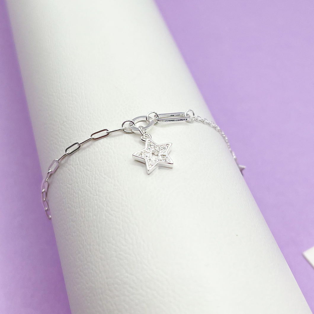 Pulsera Plata Estrellas