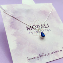 Cargar imagen en el visor de la galería, Dije Plata Circón Gota Azul
