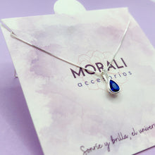 Cargar imagen en el visor de la galería, Dije Plata Circón Gota Azul
