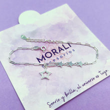 Cargar imagen en el visor de la galería, Pulsera Plata Estrellas Microcircones
