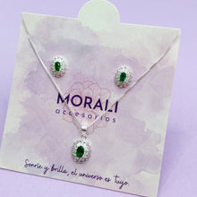 Cargar imagen en el visor de la galería, Juego Plata Circón Verde
