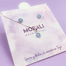 Cargar imagen en el visor de la galería, Juego Plata Ojo Turco Turquesa
