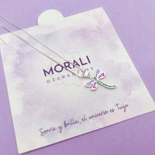 Cargar imagen en el visor de la galería, Dije Plata Libélula Colores
