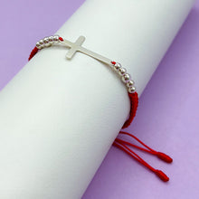 Cargar imagen en el visor de la galería, Pulsera Plata Cruz y Balines
