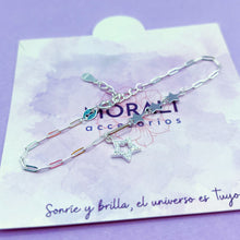 Cargar imagen en el visor de la galería, Pulsera Plata Estrellas Microcircones
