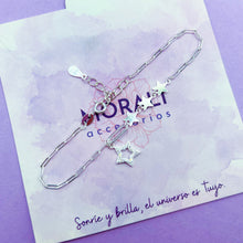 Cargar imagen en el visor de la galería, Pulsera Plata Estrellas Microcircones
