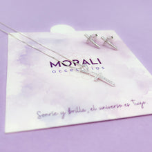 Cargar imagen en el visor de la galería, Juego Plata Cruz Microcircones
