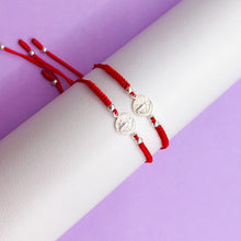 Cargar imagen en el visor de la galería, Pulseras Plata Pareja San Benito Roja
