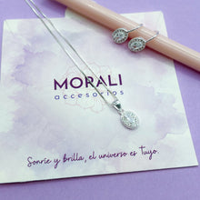Cargar imagen en el visor de la galería, Juego Plata Circón Óvalo Cristal
