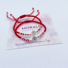 Cargar imagen en el visor de la galería, Pulseras Plata Pareja San Benito Rojas
