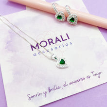 Cargar imagen en el visor de la galería, Juego Plata Corazón Verde
