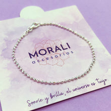Cargar imagen en el visor de la galería, Pulsera Plata Balines Labrados Pequeños
