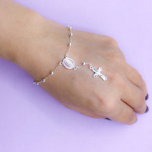 Cargar imagen en el visor de la galería, Pulsera Plata Denario Virgen Guadalupe 3 mm
