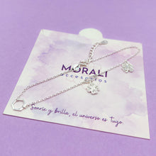 Cargar imagen en el visor de la galería, Tobillera Plata Dos Tréboles
