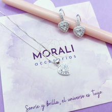 Cargar imagen en el visor de la galería, Juego Plata Corazón Cristal
