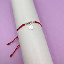 Cargar imagen en el visor de la galería, Pulsera Plata Medalla San Benito Roja
