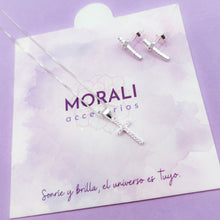 Cargar imagen en el visor de la galería, Juego Plata Cruz Microcircones
