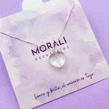 Cargar imagen en el visor de la galería, Dije Plata Corazón Cuarzo Cristal
