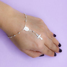 Cargar imagen en el visor de la galería, Pulsera Plata Denario Virgen Guadalupe 3 mm
