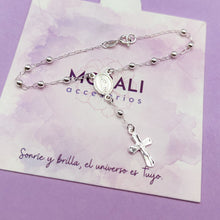 Cargar imagen en el visor de la galería, Pulsera Plata Denario Virgen Guadalupe 3 mm
