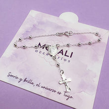 Cargar imagen en el visor de la galería, Pulsera Plata Denario Virgen Guadalupe 3 mm
