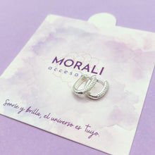 Cargar imagen en el visor de la galería, Candongas Plata Cuadro Microcircones
