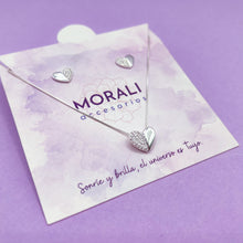 Cargar imagen en el visor de la galería, Juego Plata Corazón Mitad Microcircones
