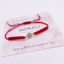 Cargar imagen en el visor de la galería, Pulsera Plata San Benito Roja
