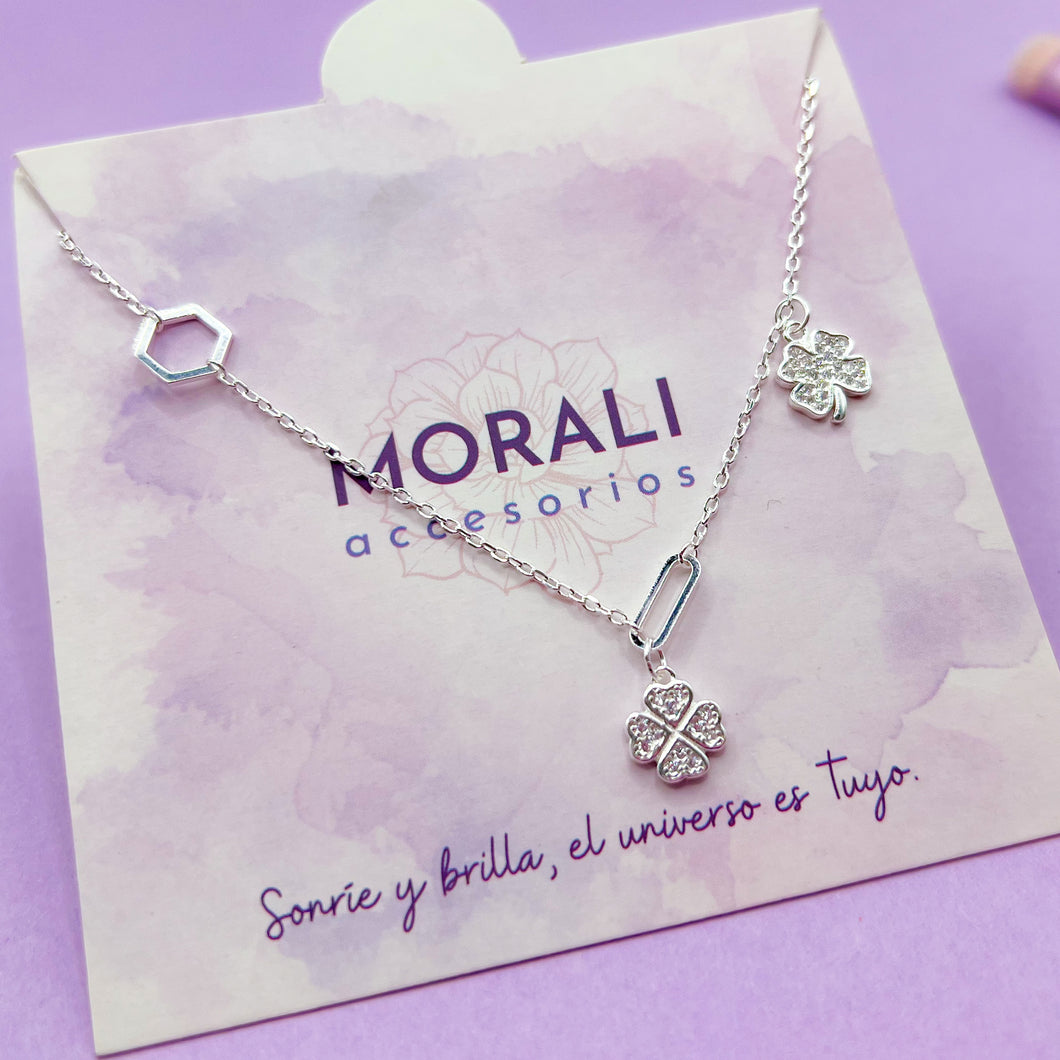 Tobillera Plata Dos Tréboles