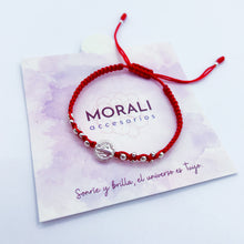 Cargar imagen en el visor de la galería, Pulsera Plata San Benito Tejida Roja
