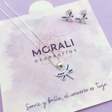 Cargar imagen en el visor de la galería, Juego Plata Libélula Azul
